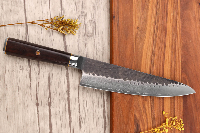 Couteau de chef 20cm Fukito Ébène Damas VG10 67 couches acier japonais
