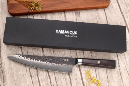 Couteau de chef 20cm Fukito Ébène Damas VG10 67 couches acier japonais
