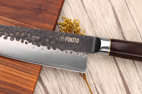 Couteau de chef 20cm Fukito Ébène Damas VG10 67 couches acier japonais