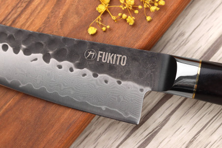 Couteau kiritsuke 15cm Fukito Ébène Damas VG10 67 couches acier japonais
