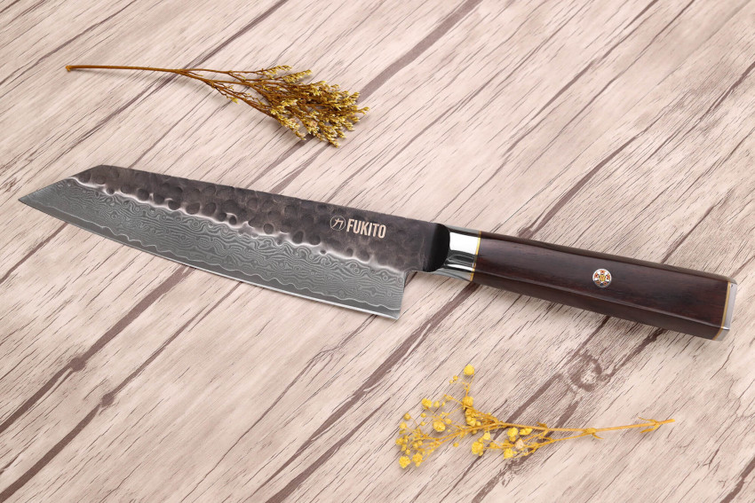 Couteau kiritsuke 17cm Fukito Ébène Damas VG10 67 couches acier japonais