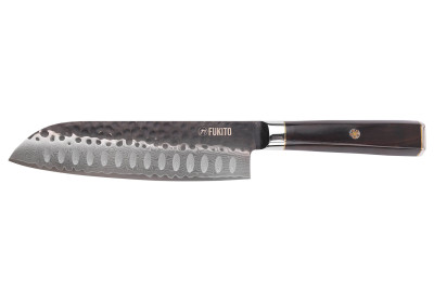 Couteau santoku 17cm Fukito Ébène Damas VG10 67 couches acier japonais