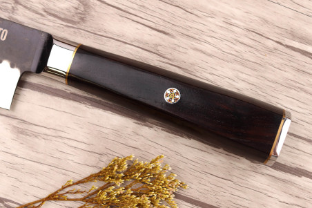 Couteau santoku 17cm Fukito Ébène Damas VG10 67 couches acier japonais