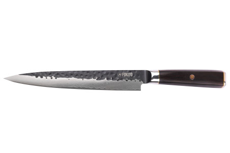 Couteau sujihiki 20cm Fukito Ébène Damas 10Cr 67 couches