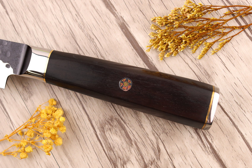 Couteau sujihiki 20cm Fukito Ébène Damas 10Cr...
